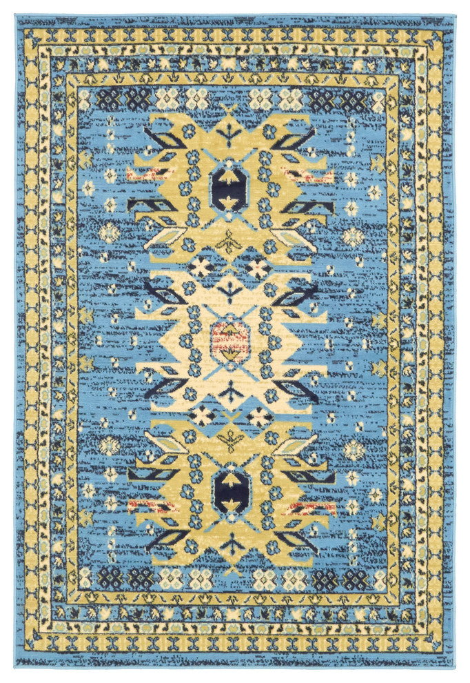 Unique Loom Light Blue Oasis Taftan 4' 0 x 6' 0 Area Rug