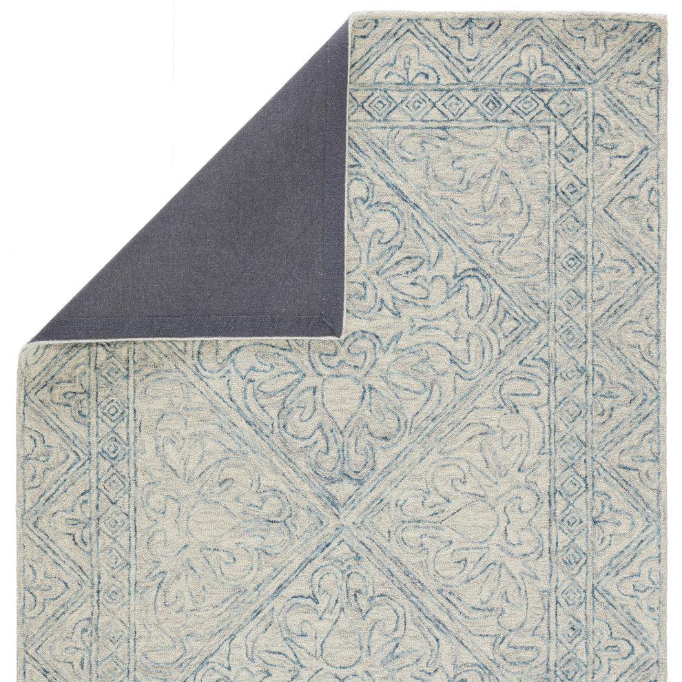 Jaipur Living Carmen Handmade Trellis Blue/ Light Gray Area Rug 12'X15'