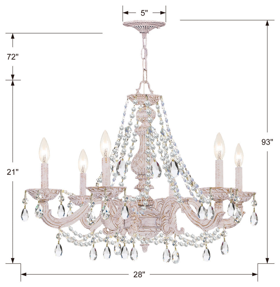 Crystorama Lighting Group 5026-CL-MWP Paris Market 6 Light 28"W - Venetian