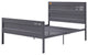 Benzara BM204613 Metal Full Size Bed with Straight Leg Support, Gray