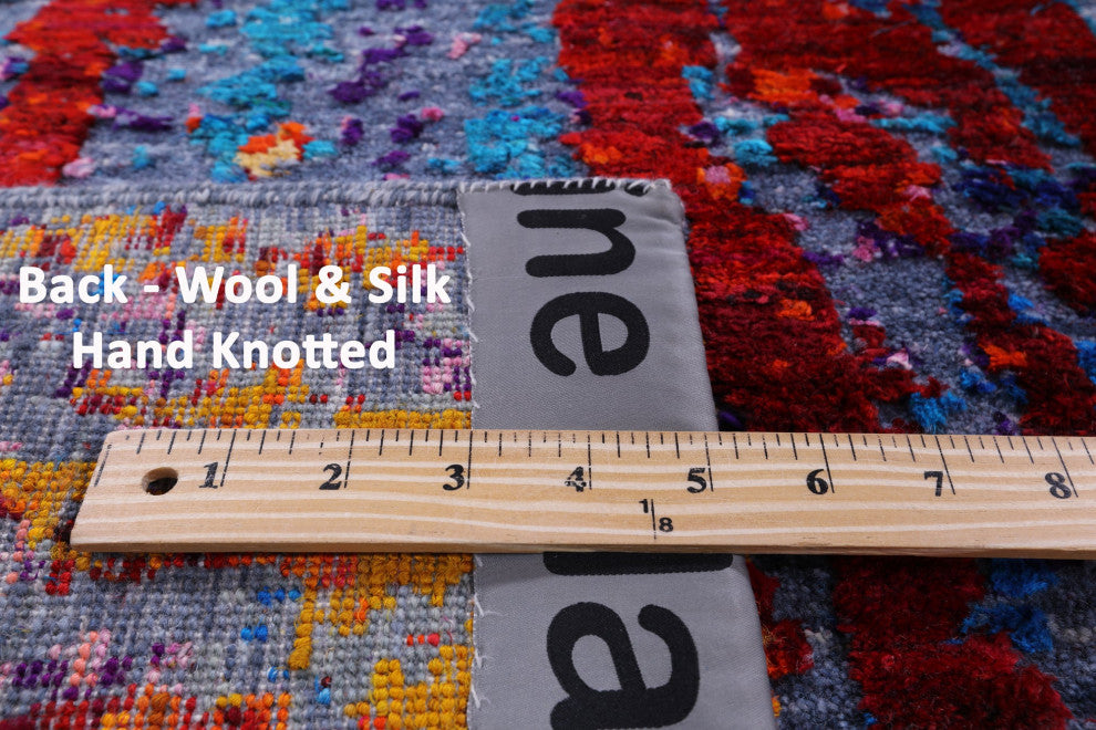 Abstract Handmade Wool & Silk Rug 8' 0" X 9' 11" - Q13700