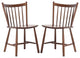 Elite Living Vincent, Set of 2, Solid Wood Dining Chairs, Walnut Brown