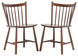 Elite Living Vincent, Set of 2, Solid Wood Dining Chairs, Walnut Brown
