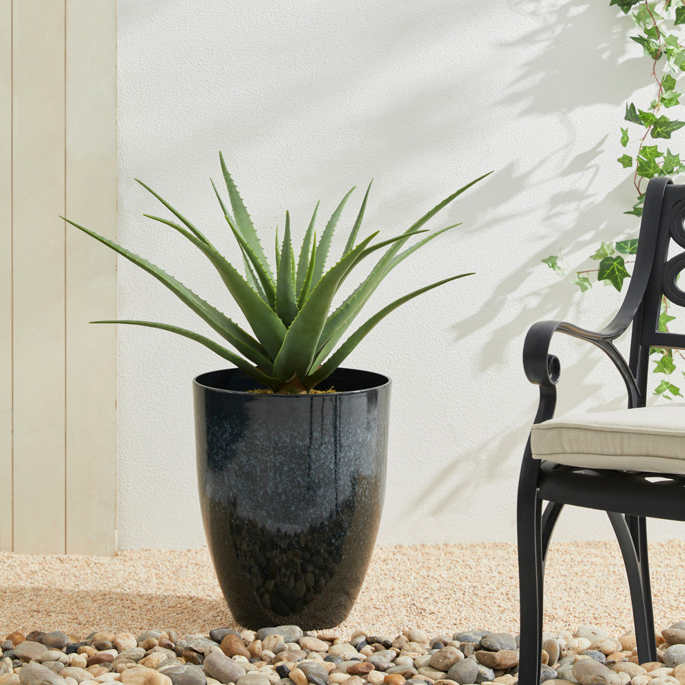 Environmental Oversized Faux Ceramic Tall Bowl Plastic Pot Planter, Set of 2