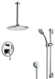 Chrome Shower System With 9" Rain Ceiling Shower Head and Hand Shower