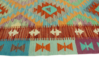 Sangat Flatweave Gulshan Orange/Blue Rug, 3'11 x 5'11