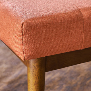 GDF Studio Flora Mid-Century Tufted Fabric Ottoman, Coral