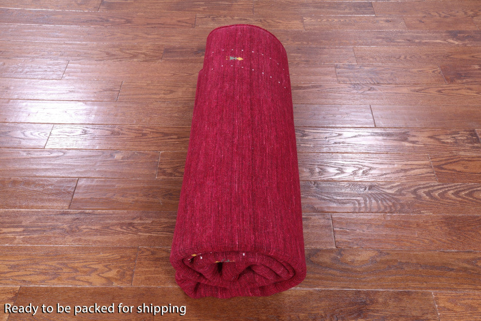6' 0" X 9' 0" Persian Gabbeh Handmade Wool Rug - Q15218