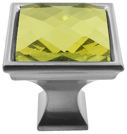MultiFaceted Golden Topaz Brushed Nickel Madison Classic Knob