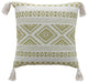 Yellow Machine Woven with Tassels Bunche Throw Pillow, 20" x 20"