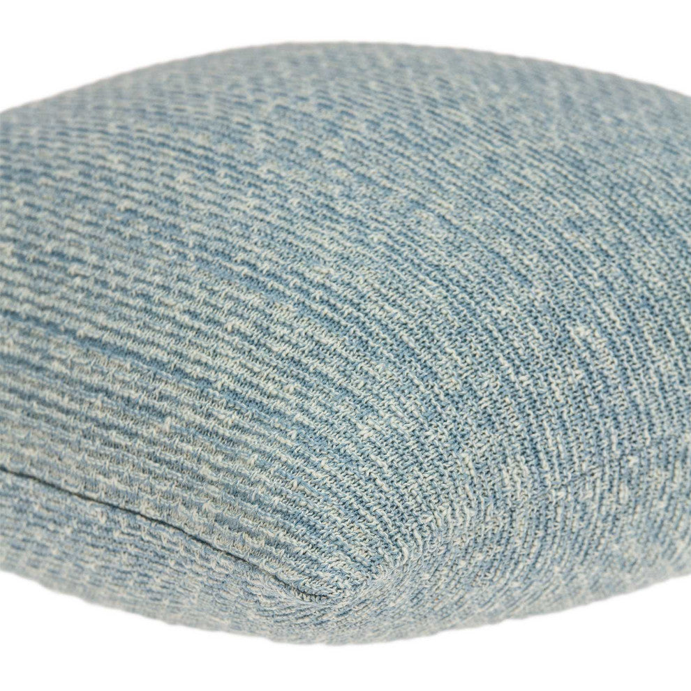HomeRoots 20" x 7" x 20" Transitional Blue Cotton Pillow Cover With Down Insert