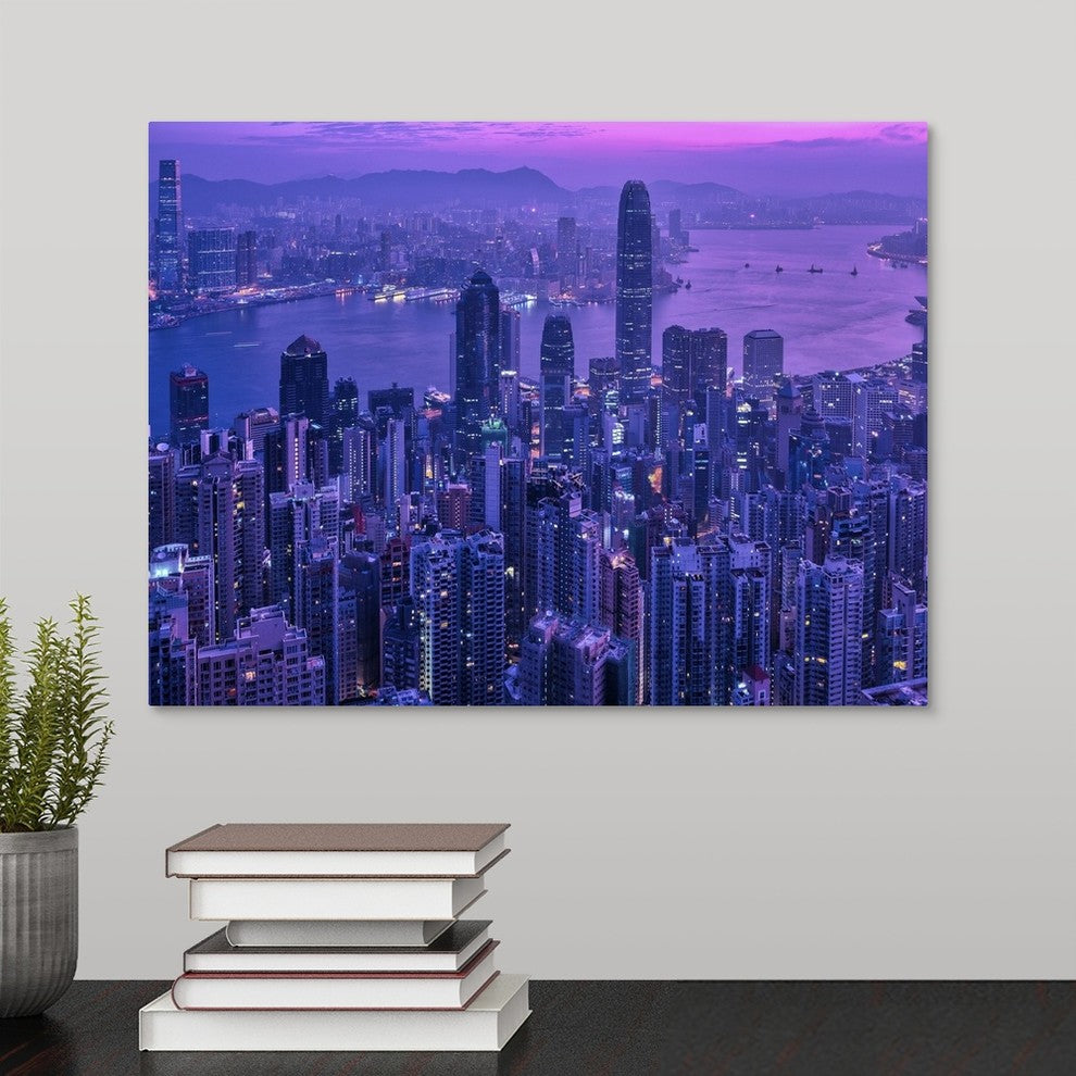 "Vctoria Peak Hong Kong" Wrapped Canvas Art Print, 16"x12"x1.5"