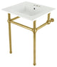 Kingston Brass KVBH25227W4B7 25" Console Sink, Legs, 4", 3 Hole