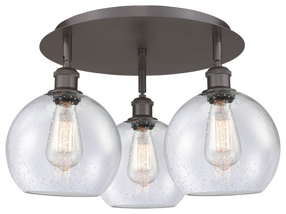 Innovations Athens 3 19.75" Flush Mount Oil Rubbed Bronze