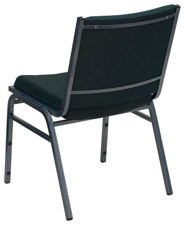 Hercules Series Heavy Duty Green Patterned Fabric Stack Chair
