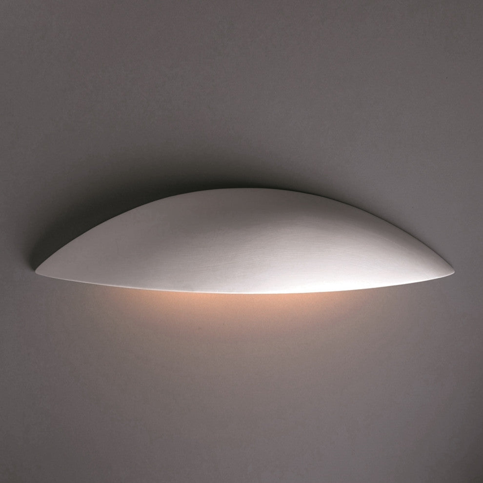 Ambiance Outdoor Large Ceramic Sliver Downlight Wall Sconce, Bisque, LED