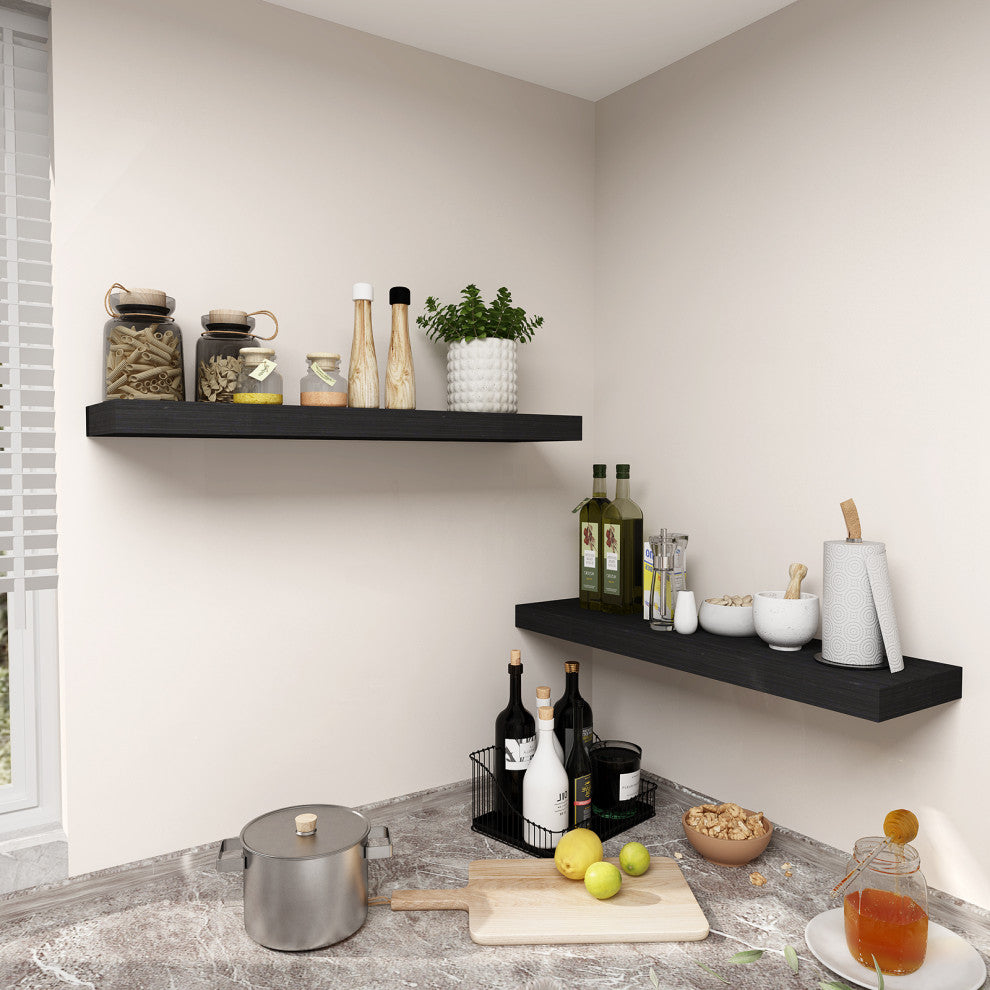Mission Floating Shelf, Black, 48"