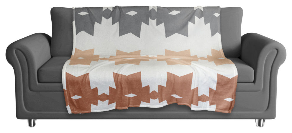 Southwest Style Rows 50x60 Coral Fleece Blanket