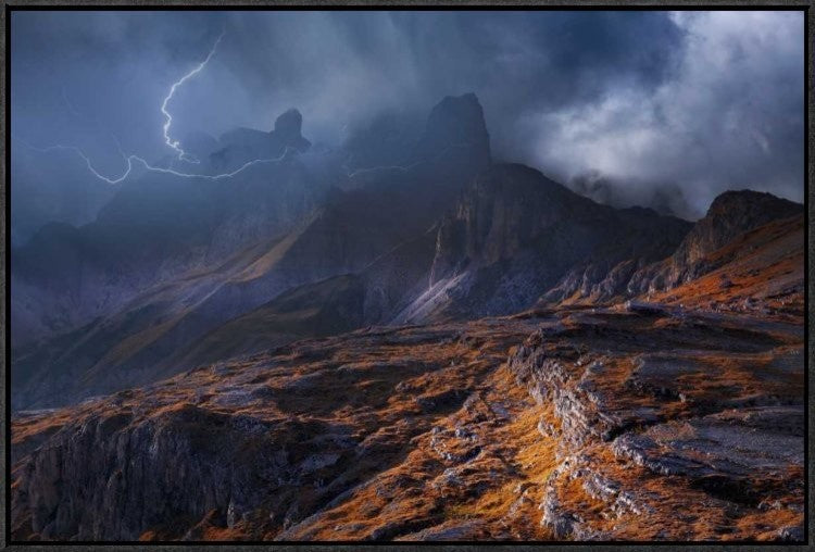 "Bergwetter" Framed Canvas Giclee by Franz Schumacher, 31x21"