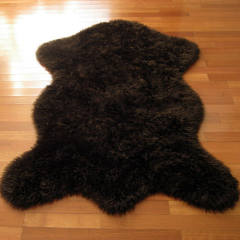 Classic Brown Bear Pelt Faux Fur Rug, 28"x43"