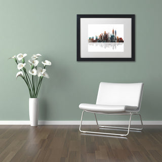 'New York, New York Skyline' Matted Framed Canvas Art by Marlene Watson