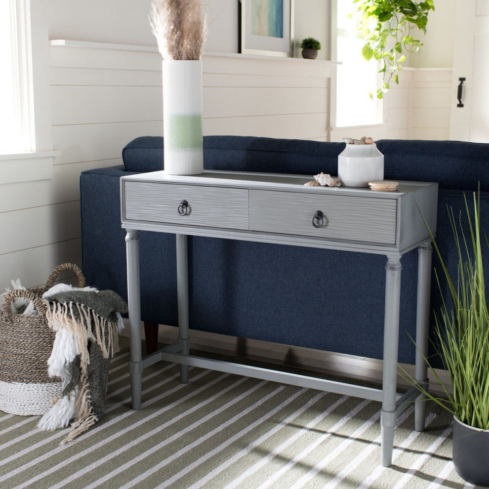 Berri 2 Drawer Console Table Distressed Grey