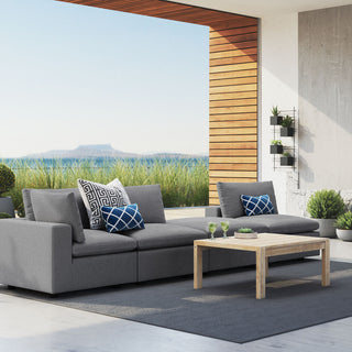 Modular Lounge Sectional Deep Sofa Set, Sunbrella, Gray, Modern, Outdoor