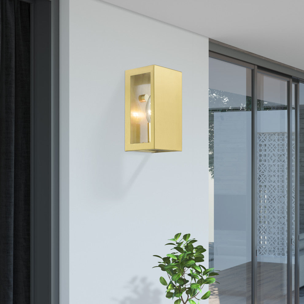 Winfield 1 Light Satin Gold Outdoor ADA Small Sconce