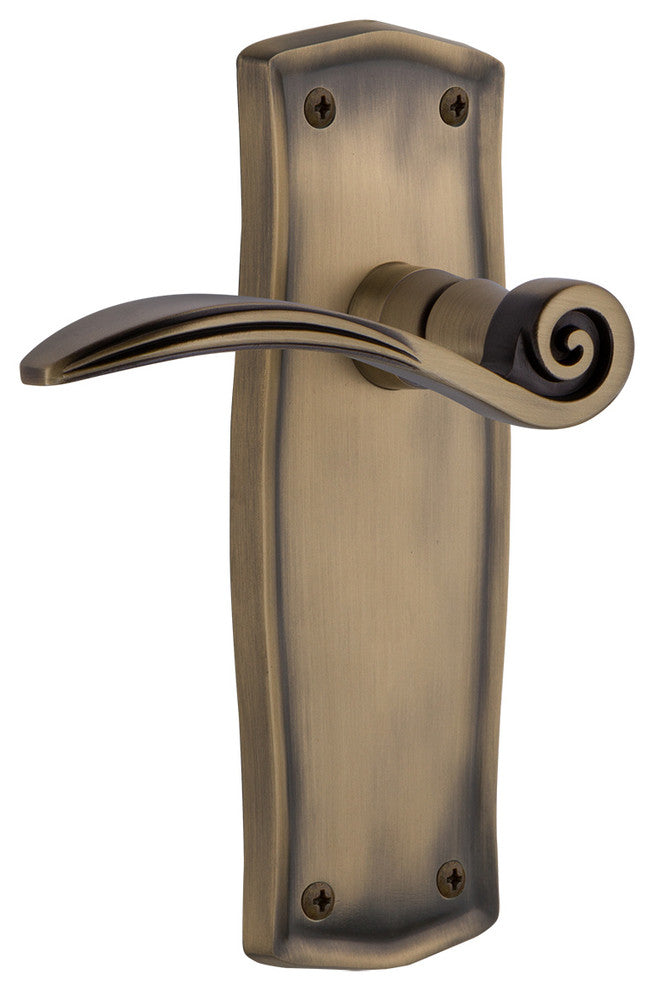 Prairie Plate With Swan Lever, Antique Brass, Privacy, Non-Handed