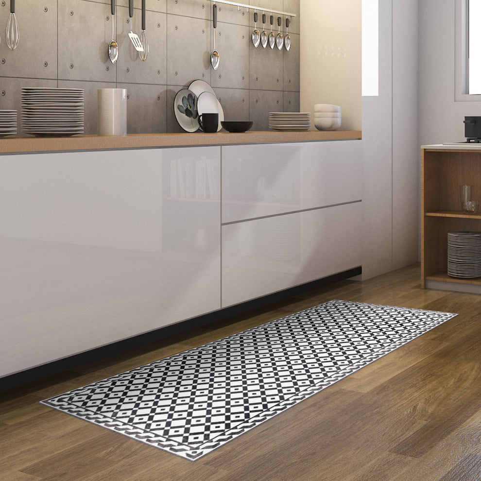 Mosaic Pattern Vinyl Floor Mat, 2' x 5'