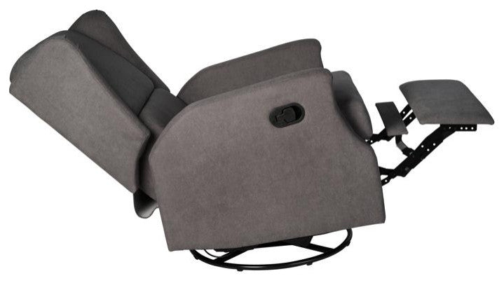 Omma Swivel Wingback Recliner Glider Rocker Recliner, Dark Gray