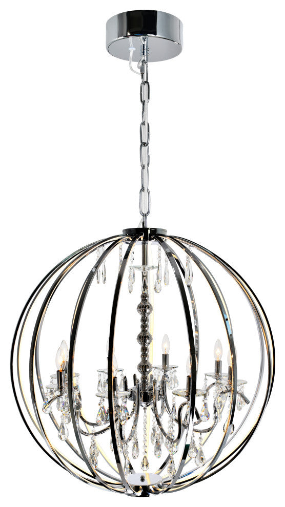 Abia 8 Light Up Chandelier With Chrome Finish