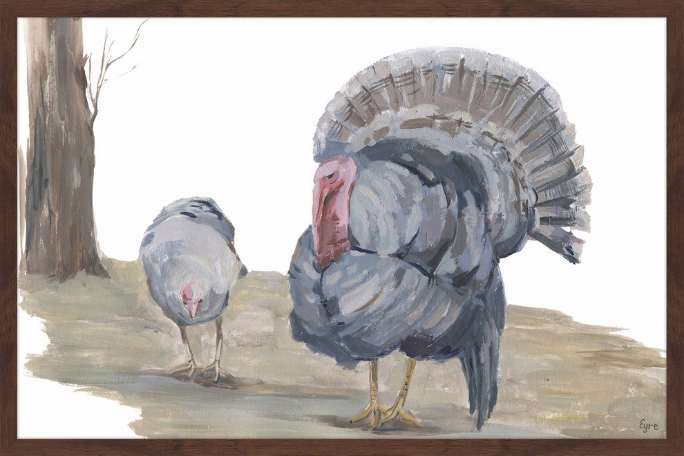 "Strutting Turkey" Framed Painting Print, 30"x20"