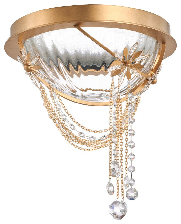 Revere 1-Light LED Flush Mount Ceiling Light in Heirloom Gold