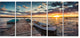 Boats and Jetty under Dramatic Sky, Modern Canvas Print, 60"x28", 5 Panels