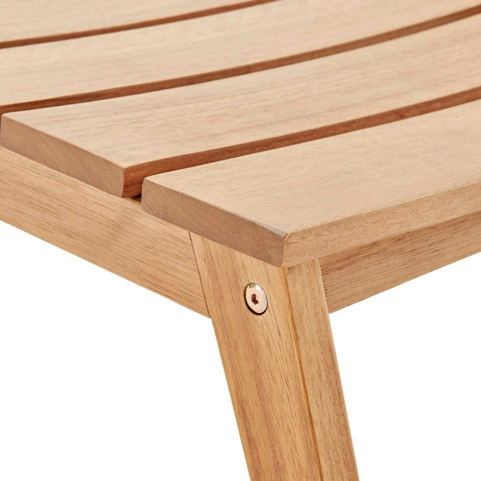 Breton Outdoor Patio Ash Wood Ottoman Natural