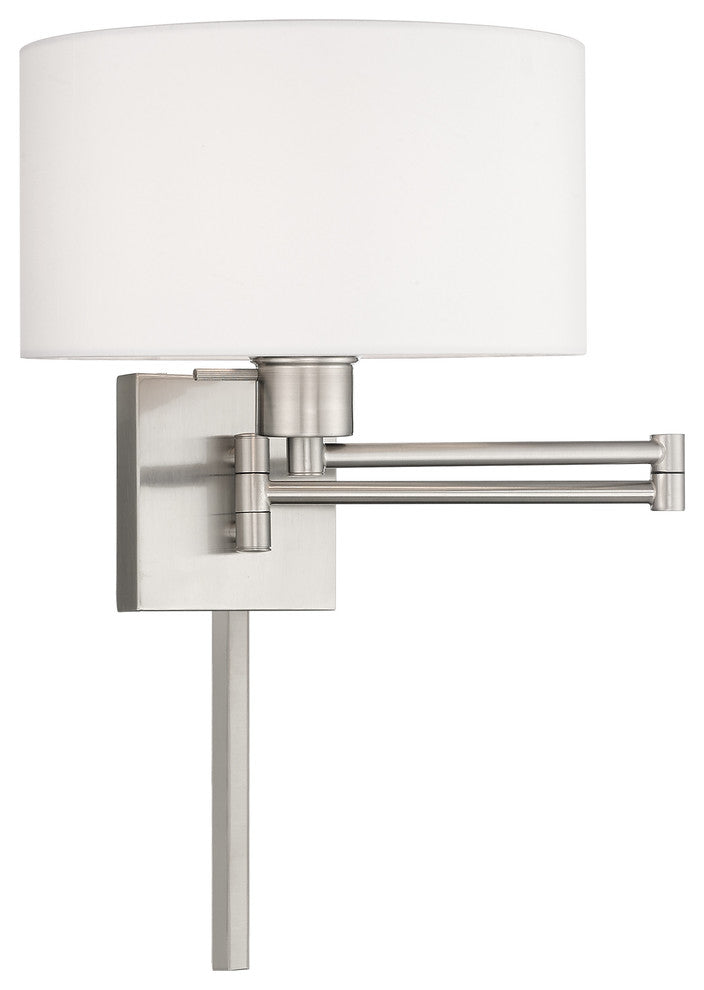 Livex Lighting Brushed Nickel 1-Light Swing Arm Wall Lamp