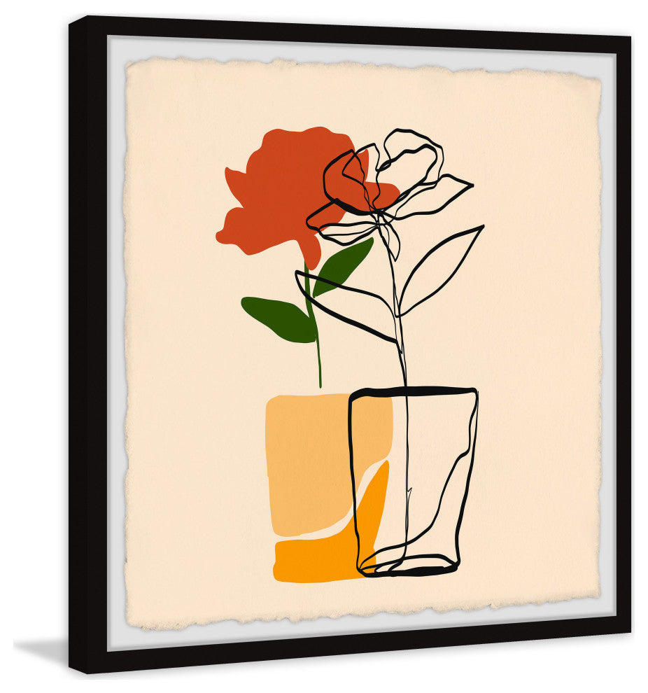 "A Single Flower" Framed Painting Print, 12x12