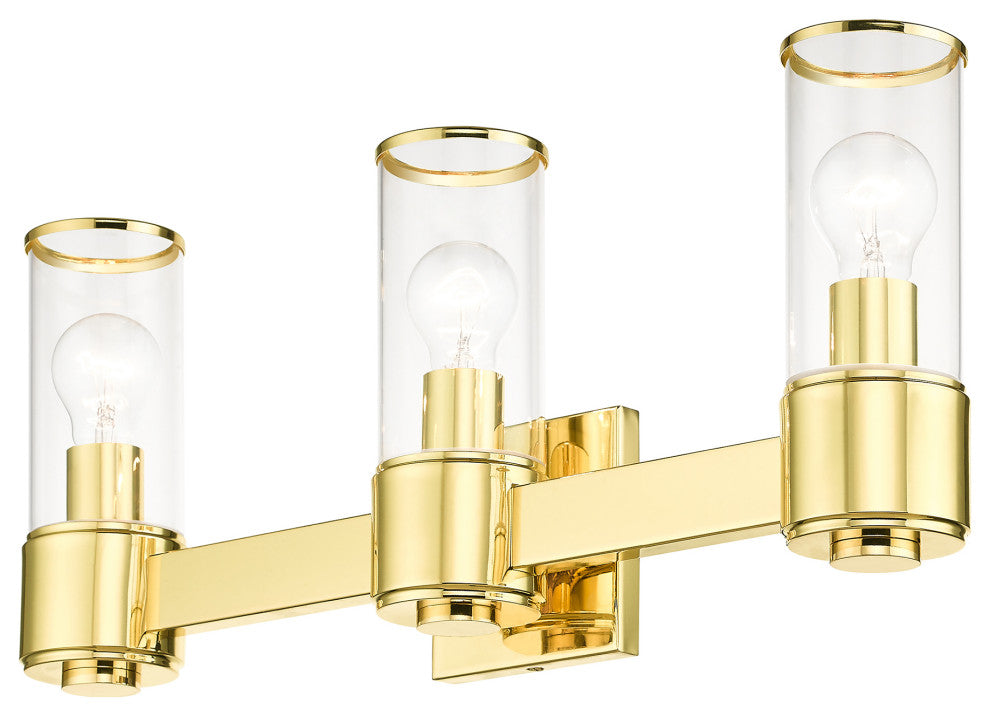Livex Lighting Quincy 3-Light Polished Brass Vanity Sconce