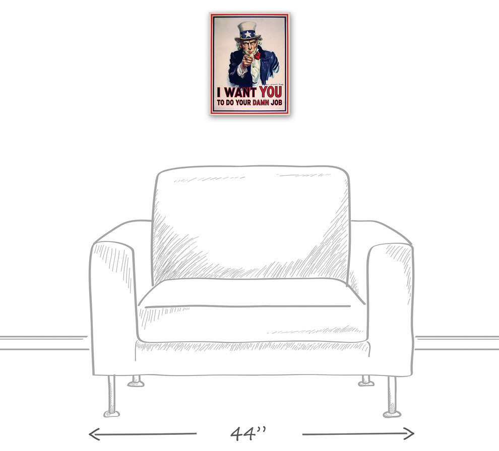 Uncle Sam Humor 11x14 Canvas Wall Art
