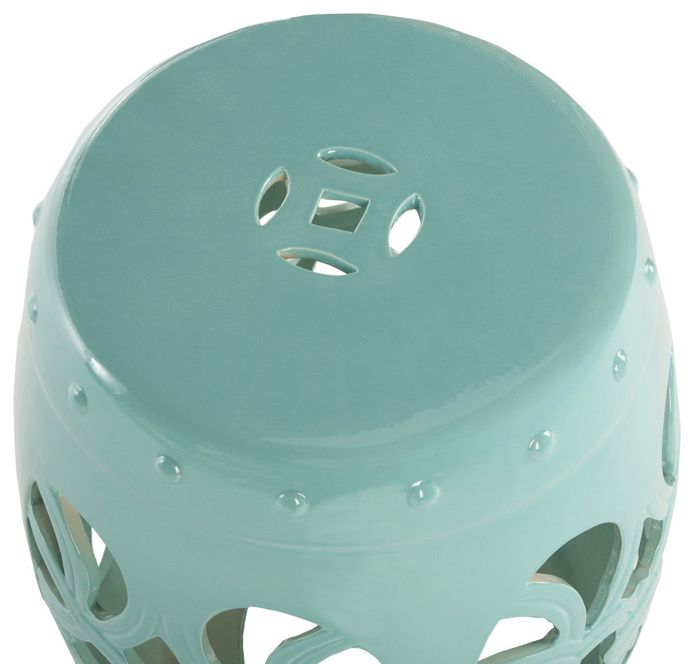 Safavieh Imperial Vine Garden Stool, Light Blue