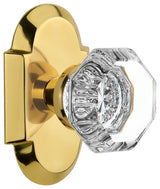 Cottage Plate Passage Waldorf Knob, Polished Brass