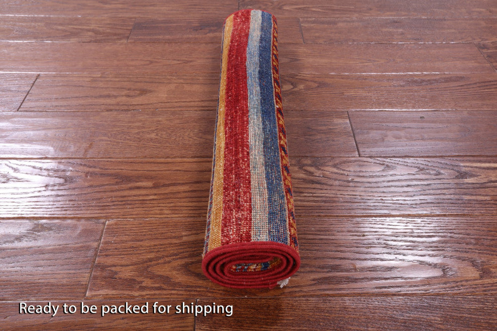 1' 11" X 3' 1" Handmade Khorjin Super Kazak Wool Rug Q10913