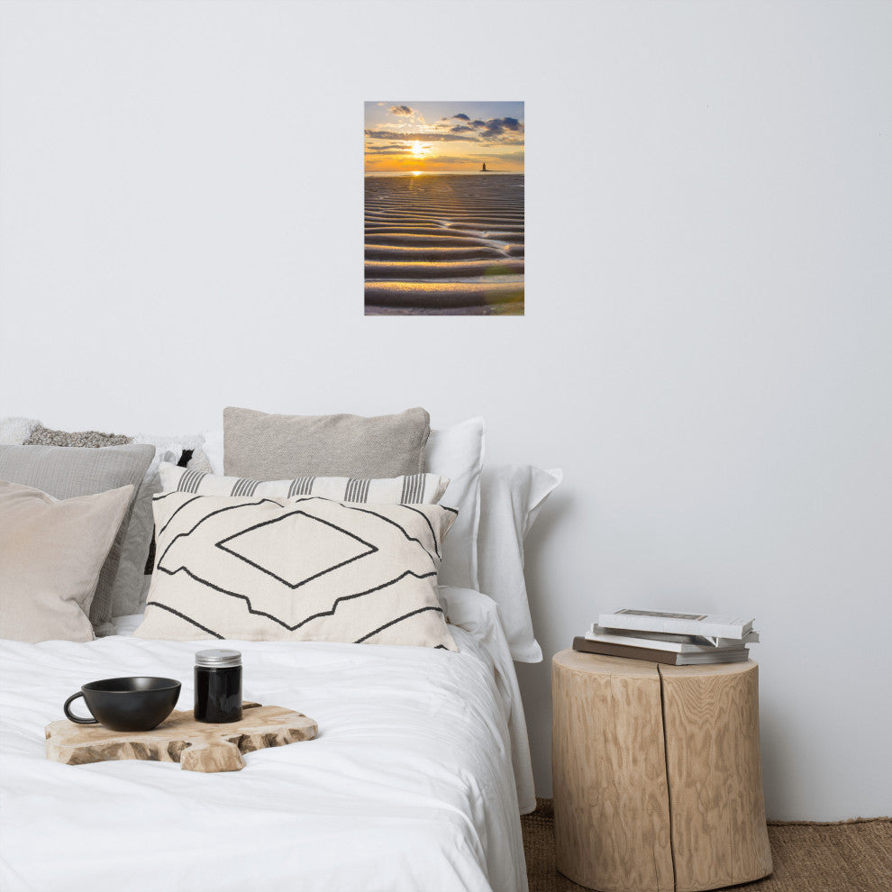 Sandbars Landscape Photograph, Beach Unframed Wall Art Print, 18" X 24"
