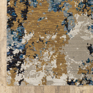 Elements Contemporary Abstract Blue/ Gold Area Rug, 3'3"x5'2"