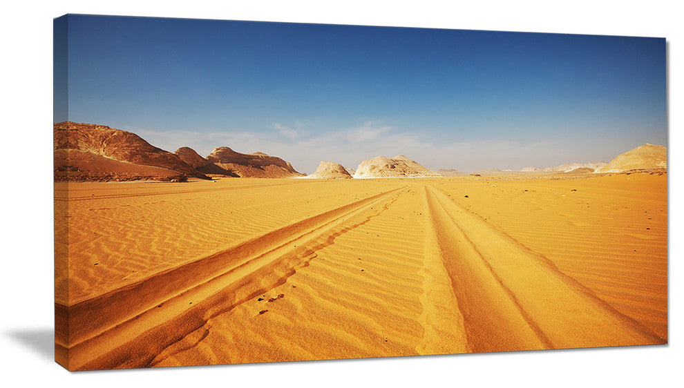 "Road in White Desert Egypt" Modern Landscape Wall Art Canvas, 40"x20"
