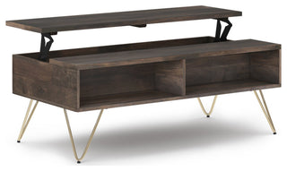 Hunter Lift Top Coffee Table in Oak Veneer, Ebony