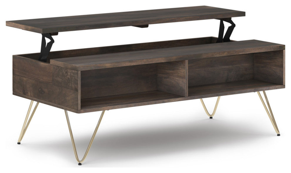 Hunter Lift Top Coffee Table in Oak Veneer, Ebony