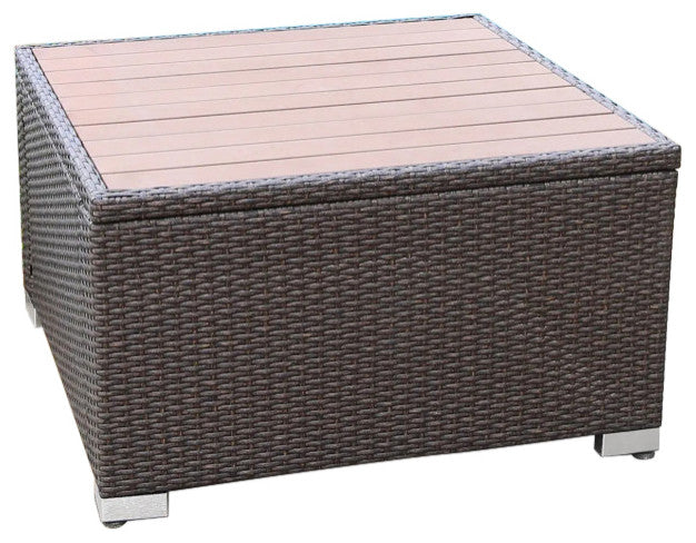 South Beach Coffee Table Square Outdoor Patio Furniture Wicker Resin Rattan