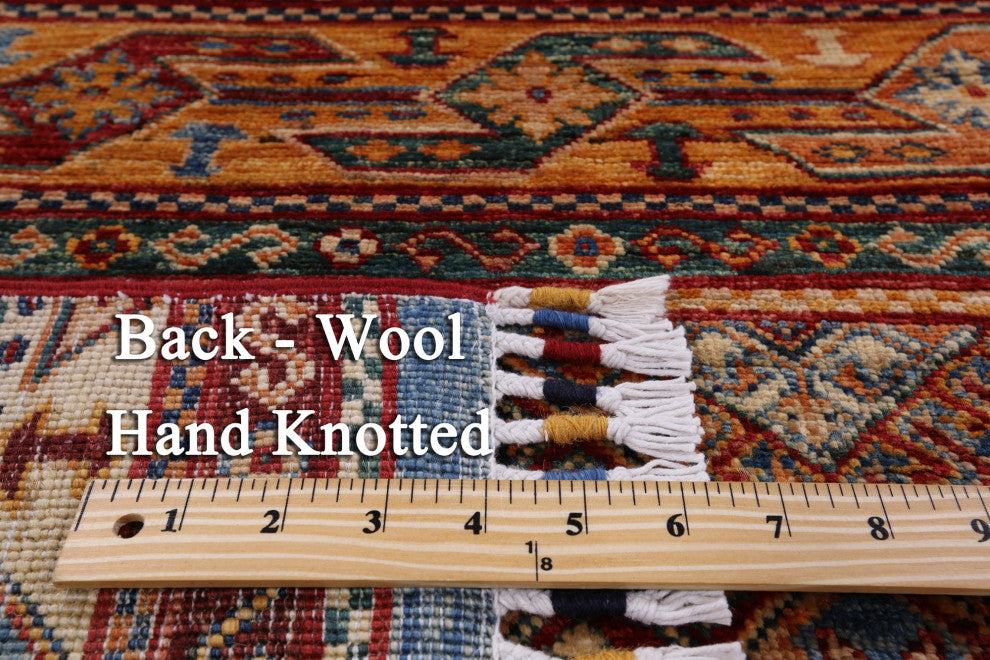 5' 8" X 8' 1" Super Kazak Khorjin Hand Knotted Rug Q6544